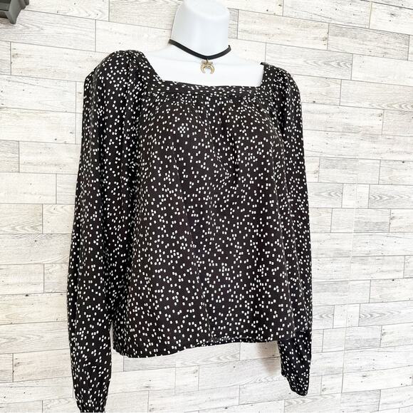 GAP Black & White Long Sleeve Square Neck Top, S, NWT! - Picture 6 of 10